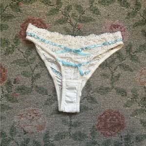 For Love And Lemons White and Blue Lace Bow panties 🩵🍋